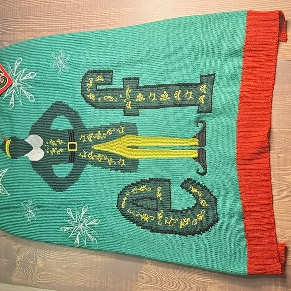 Elf Green and Red Dog Sweater - Picture 2 of 7